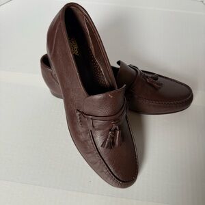 Crosby Square Brown Leather Tassel Loafers Size 11D